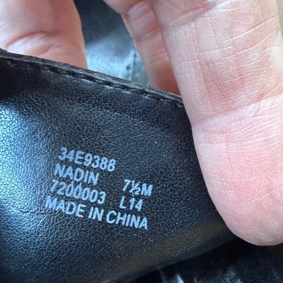 Calvin Klein Black Tan Wedge Sandals Nadin Size 7.5 - Picture 5 of 5